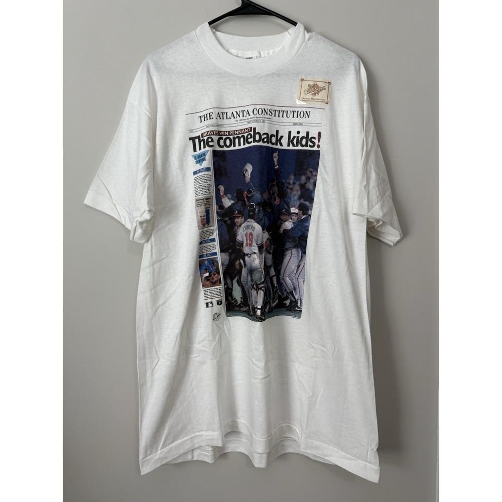 Vintage Atlanta Braves 1991 World Series Sz XL Collectable Comeback Kids News